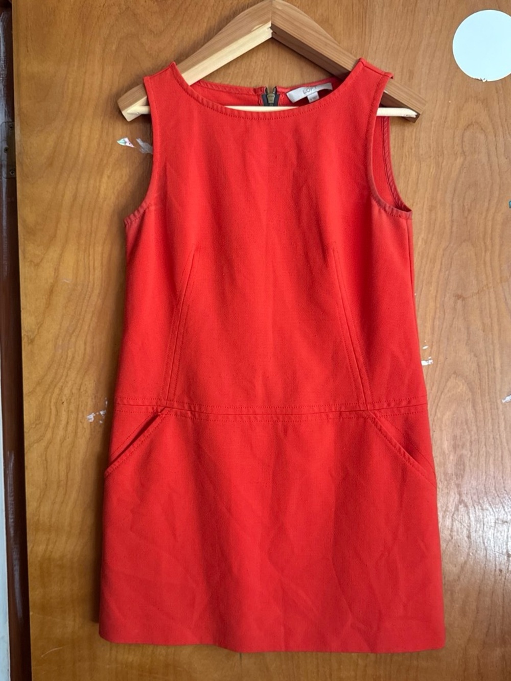 LOFT Sleeveless Red Shift Dress